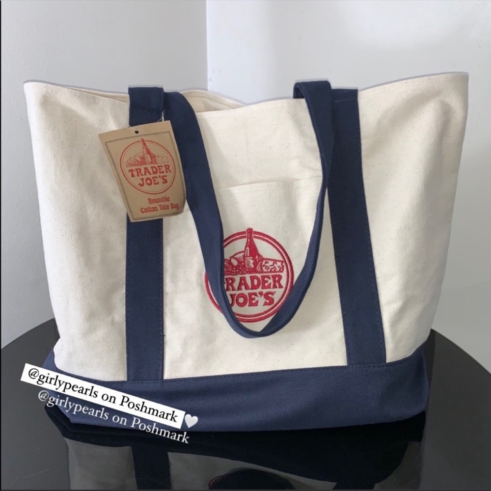 Embroidered Trader Joe's Tote Bag NEW